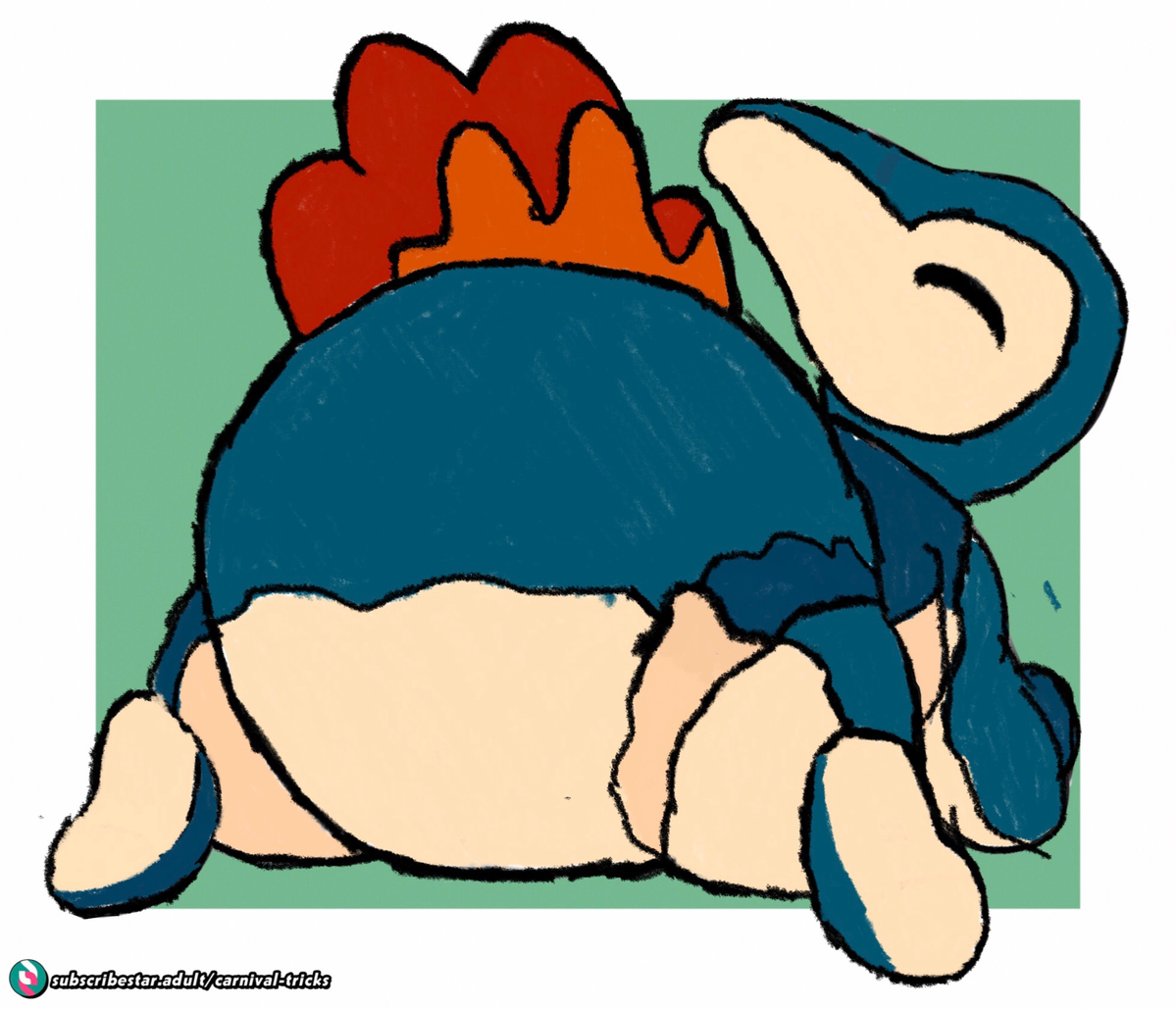 Cyndaquil latex diapersuit