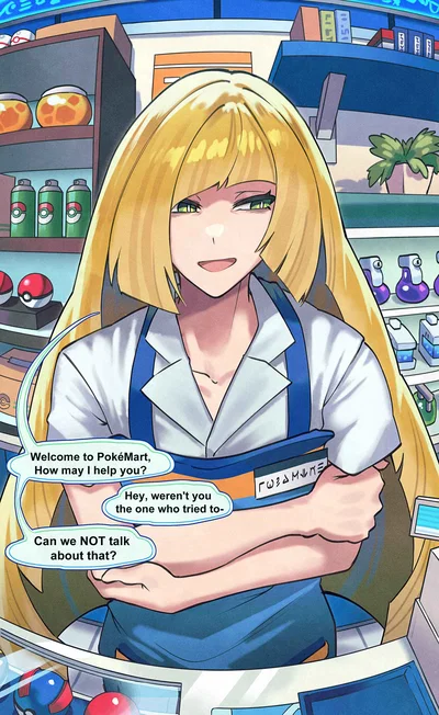 Lusamine - PokéMart incident