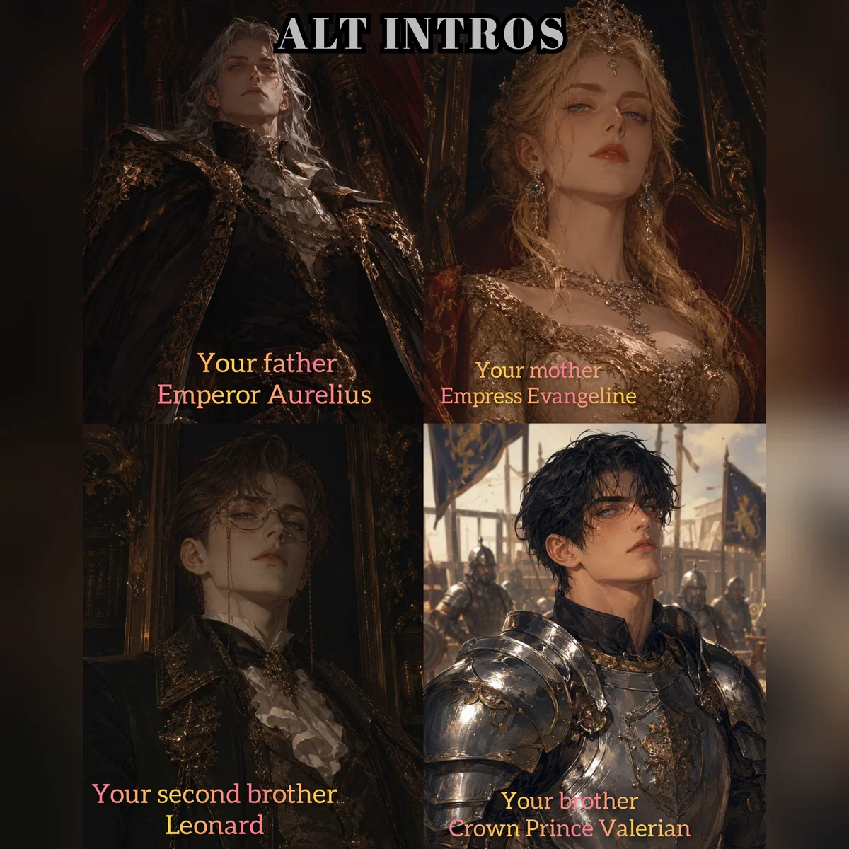 Your deceived family | Aurelius, Evangeline, Valerian, Leonard 