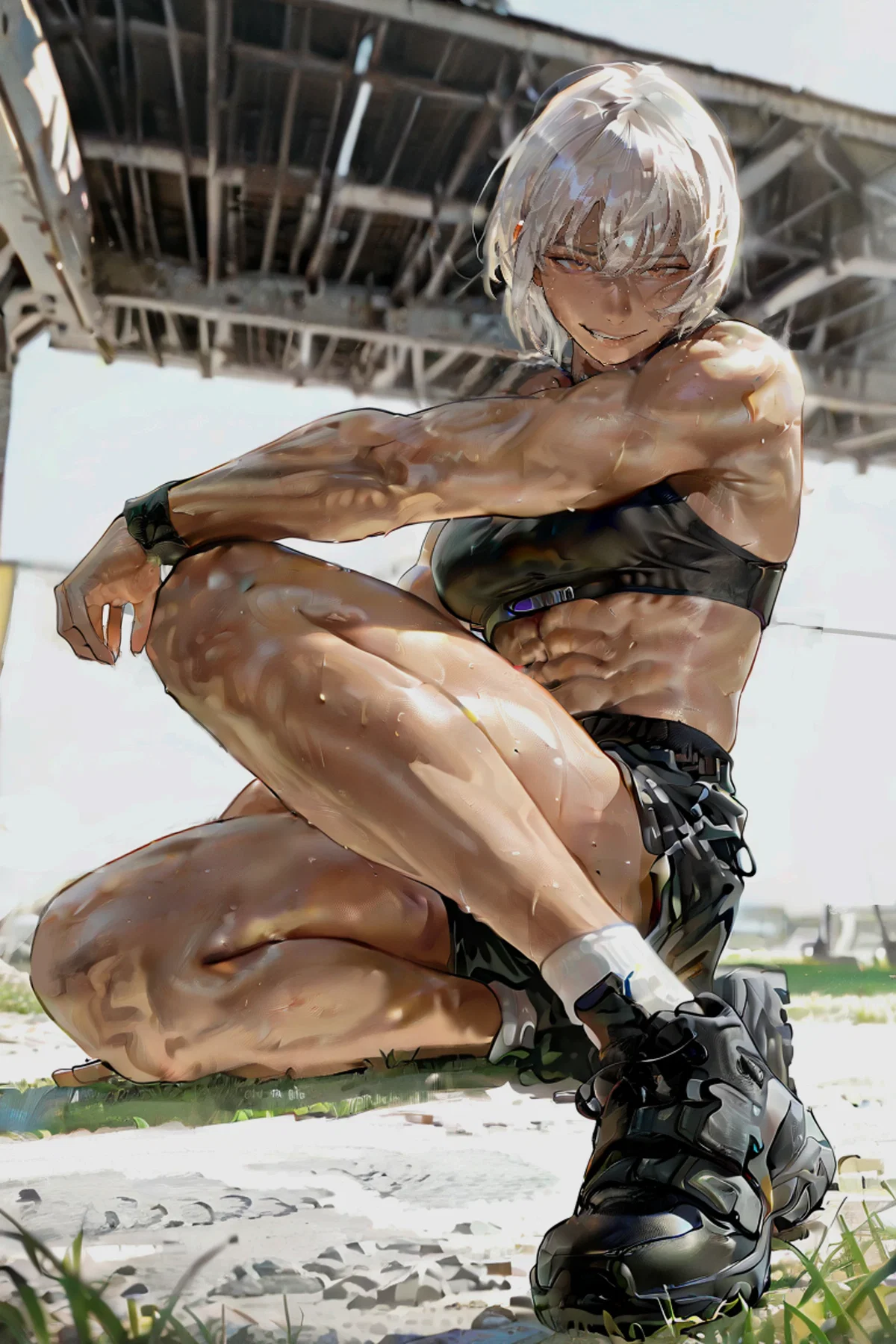 An Absolute Muscular Dommy Mommy asks you to jog with her, and in return she will "reward" you