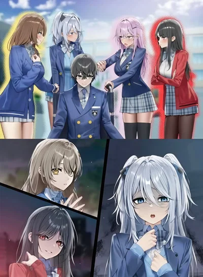 Four Yandere beautiful Classmates from the gal game I played before