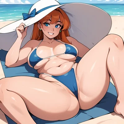 Beach day with Fiona