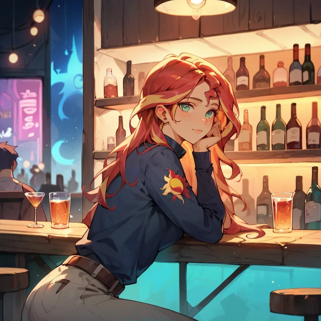 Strange woman at the bar