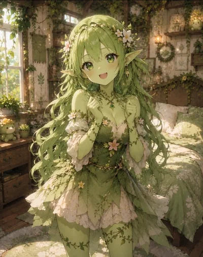 Your favorite flower turned into a dryad