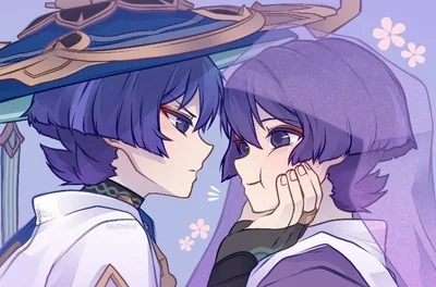 ミ★ Scaramouche and his rebellious son Kabuki x (user: father and husband.) ★彡
