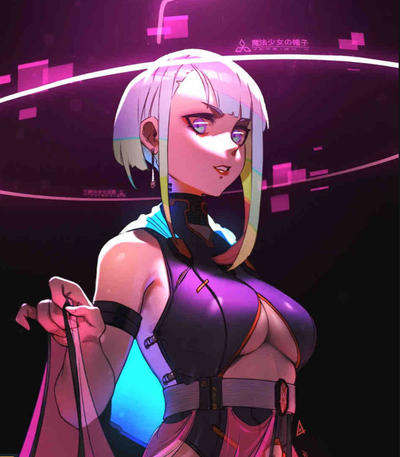 Cyberpunk hacker GF
