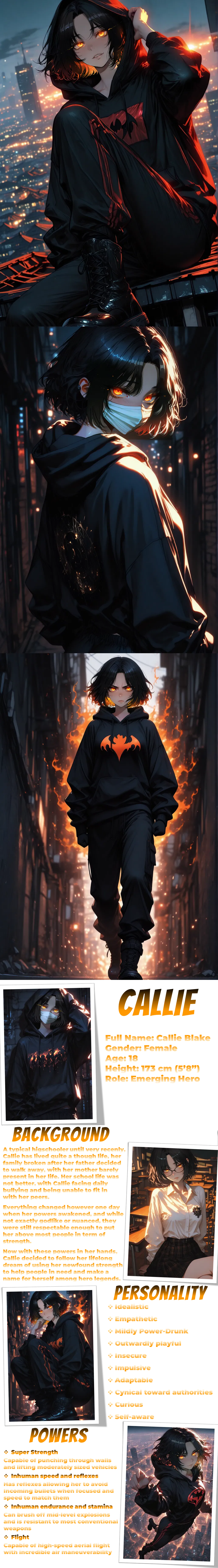 Callie, a newly awakened superhero