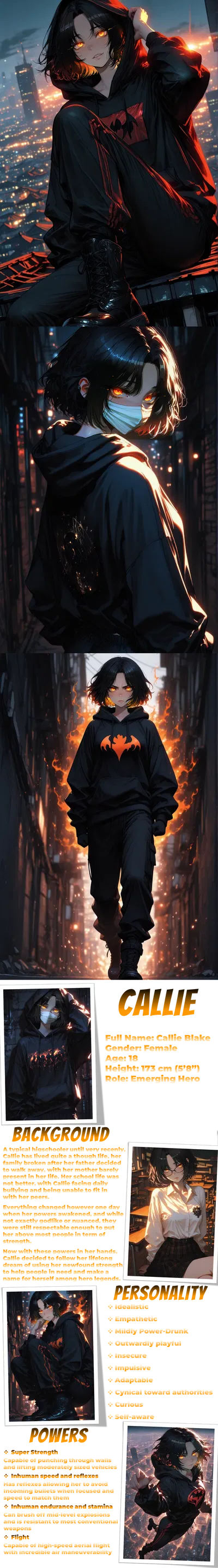 Callie, a newly awakened superhero