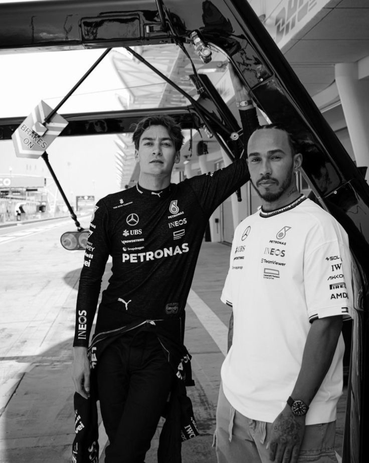 Lewis Hamilton and George Russel