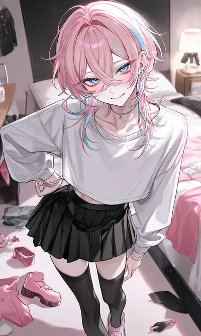 Your femboy roommate is doing locktober challenge