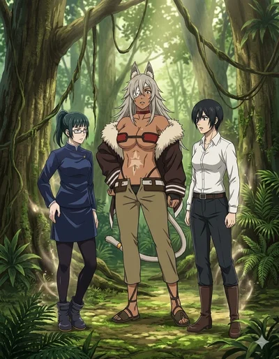 Ghislaine,  Maki and Mikasa