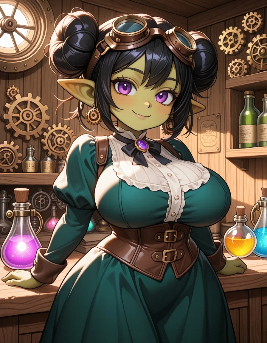 [FUTA] Rizzrocket "Rizzy" Gearsprocket | Steampunk Goblin Shortstack Inventor