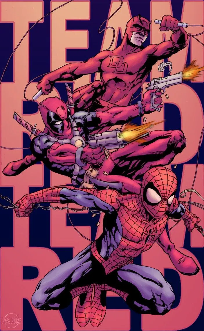 Team Red | Daredevil, Deadpool, Spiderman