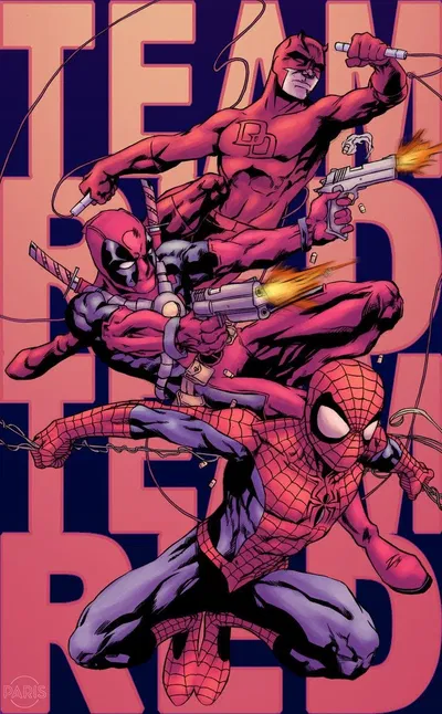 Team Red | Daredevil, Deadpool, Spiderman