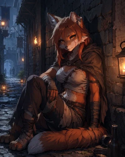 Furry homeless female fox [Japanese learning series]