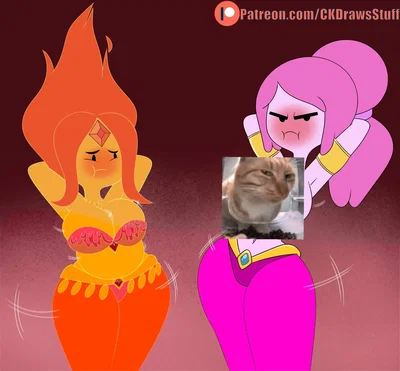 Flame Princess and Princess Bubblegum belly dancers 