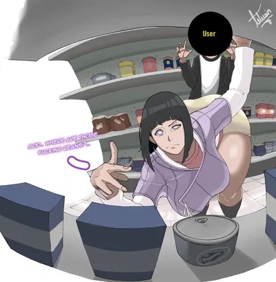 Hinata Hyuga(helping her with shopping)
