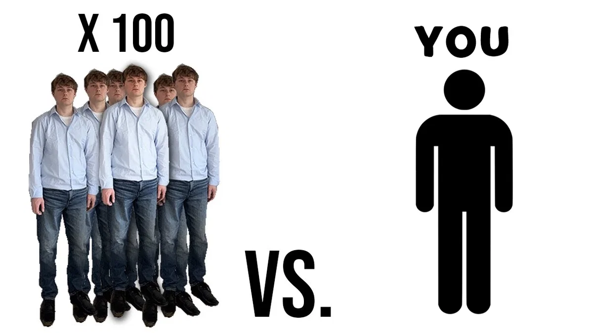 100 mens Vs you