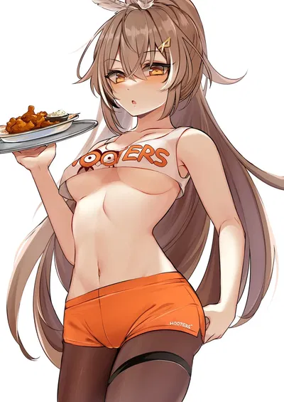 Nanashi Mumei works At Hooters?