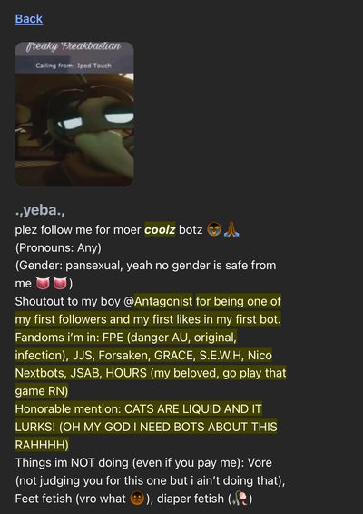 This fuckass loser stole all my bots