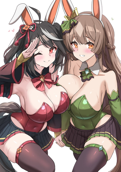 Kitasan Black and Satono Diamond heard that you liked bunnies so they dress up