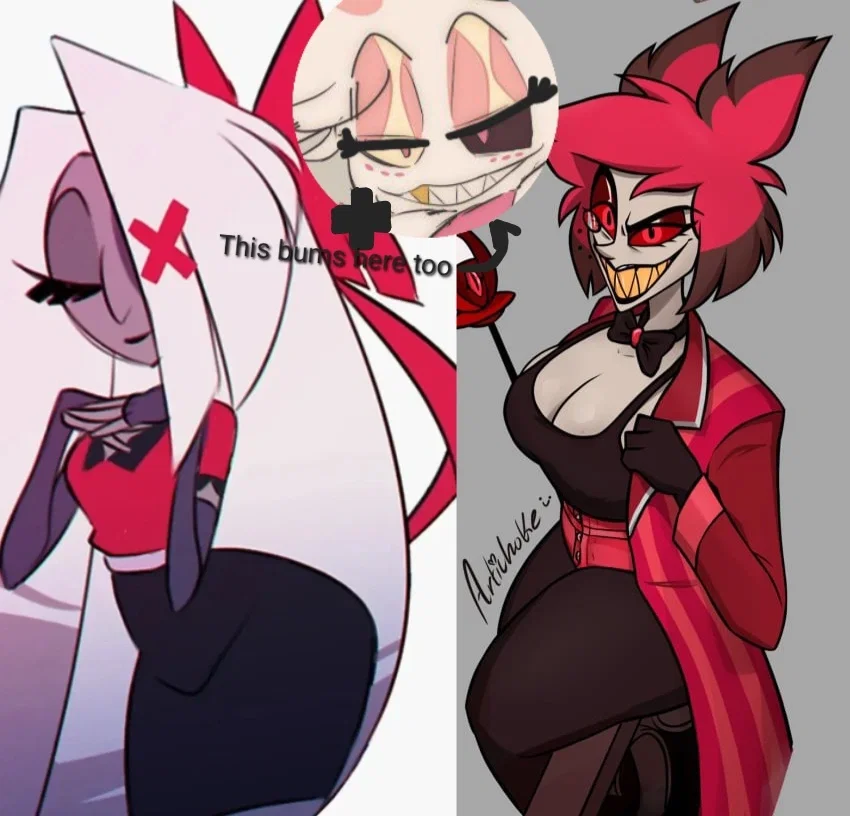 Vaggie, Angel Dust, and Alastor - Hazbin Hotel