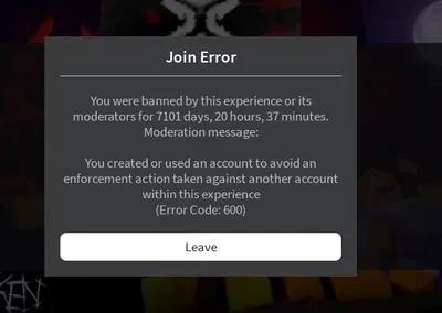 I got banned from forsaken.