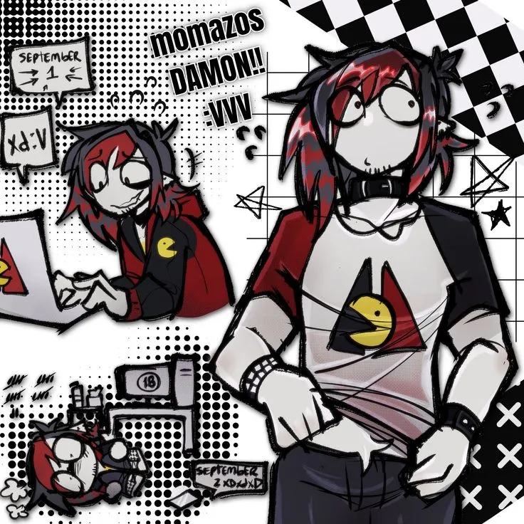 ♥︎ EMO Damon + Delivery guy - Broken colors ♡
