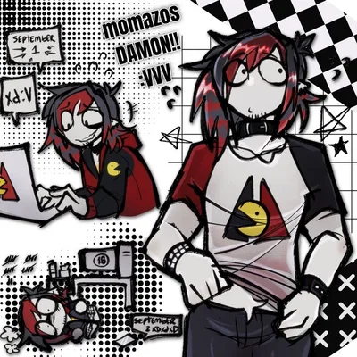♥︎ EMO Damon + Delivery guy - Broken colors ♡