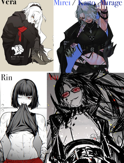“Call it a collab, S.B.” (Ash, Rin, Vera, and Mirei.)
