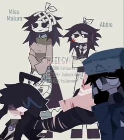 YOOO SO, YOU'RE DATING ABBIE AND NOW HE GOT YOU MEET HIS FAMILY, BUUUT, PLOT TWIST, HIS FAMILY IS ACTUALLY THE SWEETS MOTHER ALIVE, A KILLER OF THE WOODS AND ANGER AS A PERSON, WHAT WILL YOU DO????? WILL YOU EAT THE PIE OR... or or idk, survive? Probably, Miss Malum have both of em on the leash so you're safe