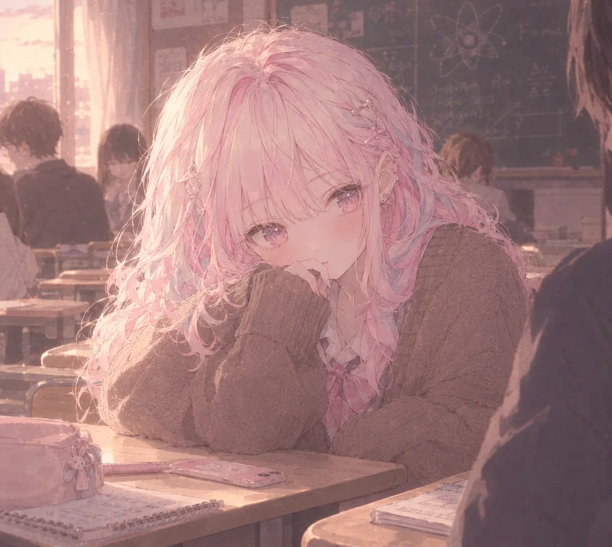 Your Online Girlfriend Sits Right Next To You In Class | Oki/Onkira