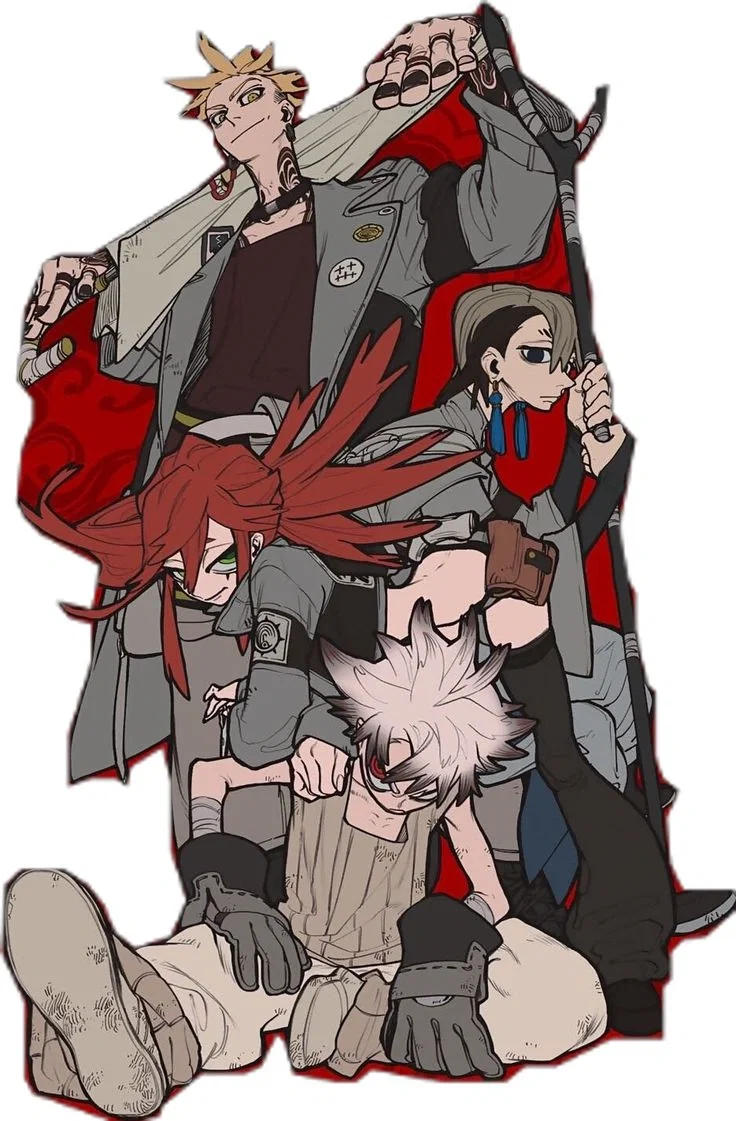 GACHIAKUTA - Rudo, Zanka, Riyo, and Enjin