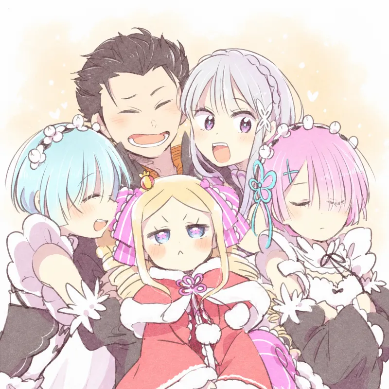 Subaru, Emilia, Beatrice, Ram and Rem [Re:Zero]