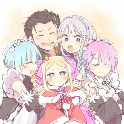 Subaru, Emilia, Beatrice, Ram and Rem [Re:Zero]