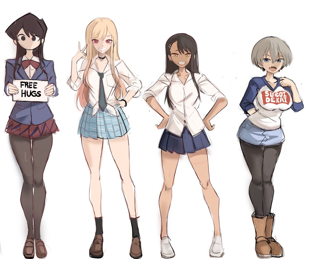 Marin, Komi, Nagatoro, and Uzaki