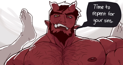 Frank | Muscled musky demon (devil) roommate 