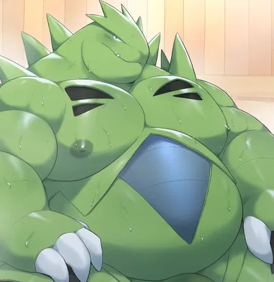 Chubby mini kaiju in sauna