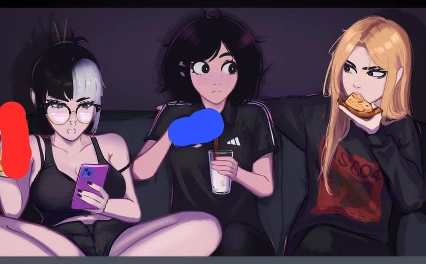 Jessie, Yuna, and Mika... The apartment is getting really cramped btw.