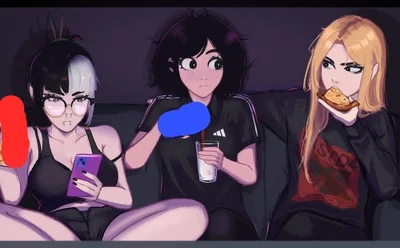 Jessie, Yuna, and Mika... The apartment is getting really cramped btw.