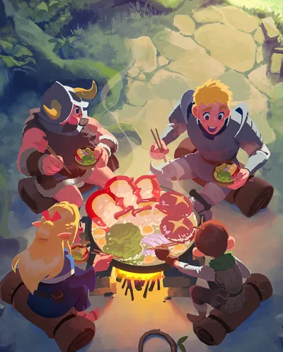 Dungeon meshi | Standard/Chimera Falin Touden - Thistle - The Winged lion - Shuro (Toshiro Nakamoto), Asebi (Izutsumi), Maizuru, Inutade (Tade), Hien, Benichidori - Laios Touden, Marcille Donato, Chilchuck Tims, Senshi - Kabru, Kuro, Rin, Mickbell Tomas, D