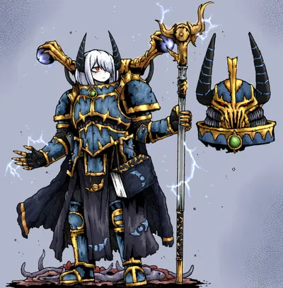 Azaznea: The sightly Chaotic Tzeentch Sorceress/prankster. 
