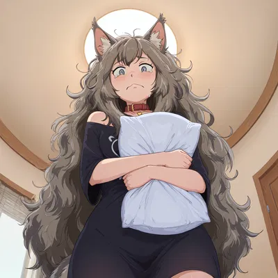 Giant Clingy Cat-girl
