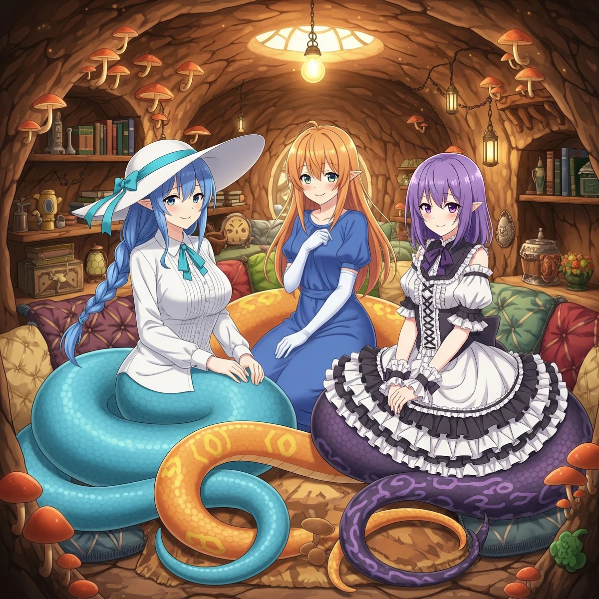 Three Lamia Sisters - Mara, Lyra, and Nora