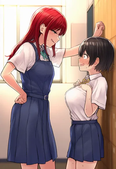 Tall futa and her short crush