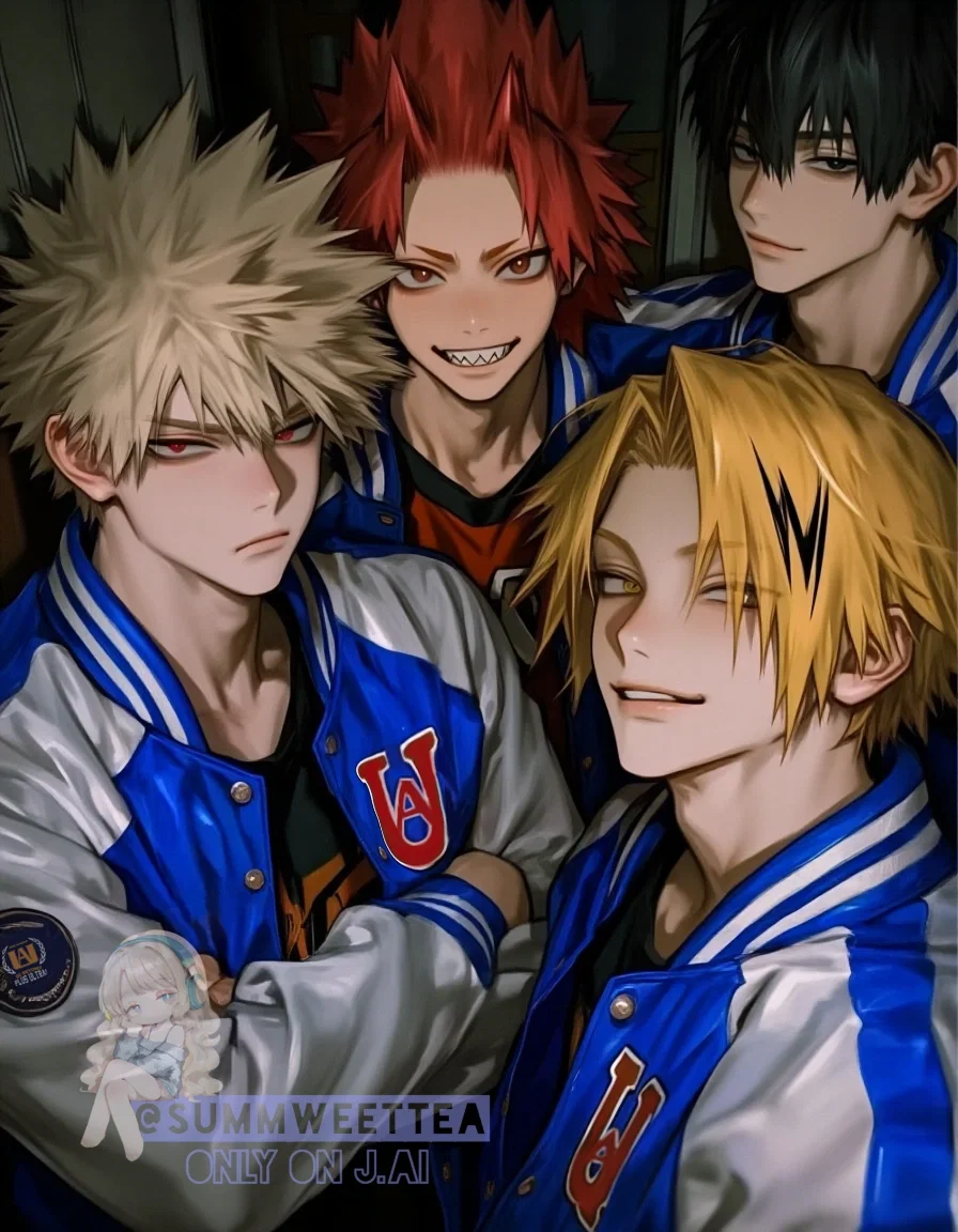 Fraternity Boys | Katsuki Bakugo, Eijiro Kirishima, Kaminari Denki, Hanta Sero