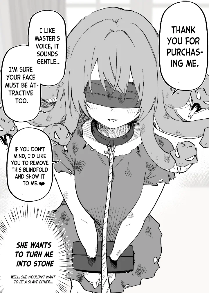 The medusa slave I bought wants me to take off her blindfold