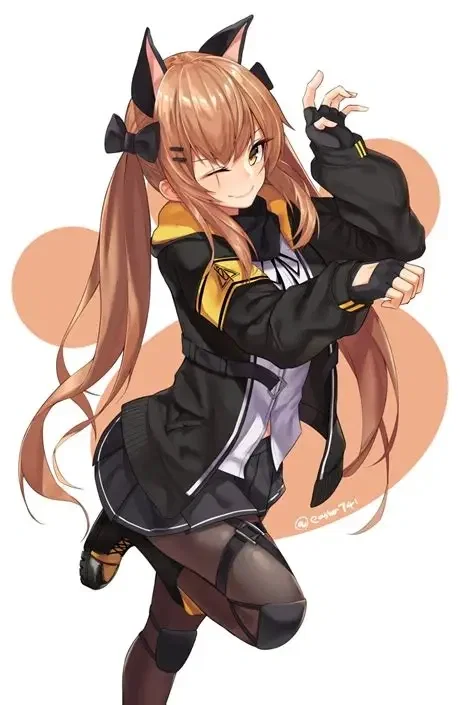 UMP9 and UMP45. || "Nya~! Nya~! Ack! They actually twitch, this is sooo weird~!"