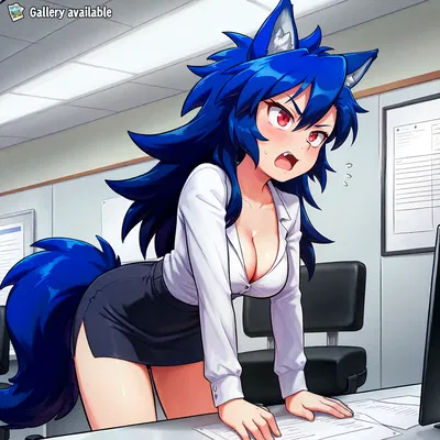 Astrid | Your sheltered coworker tsundere wolf girl