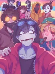Slenderman, jeff the killer, homicidal liu, nina the killer, jane the killer, BEN drowned, ticci toby, eyeless jack, laughing jack, Smile Dog, clockwork, hoodie, and masky